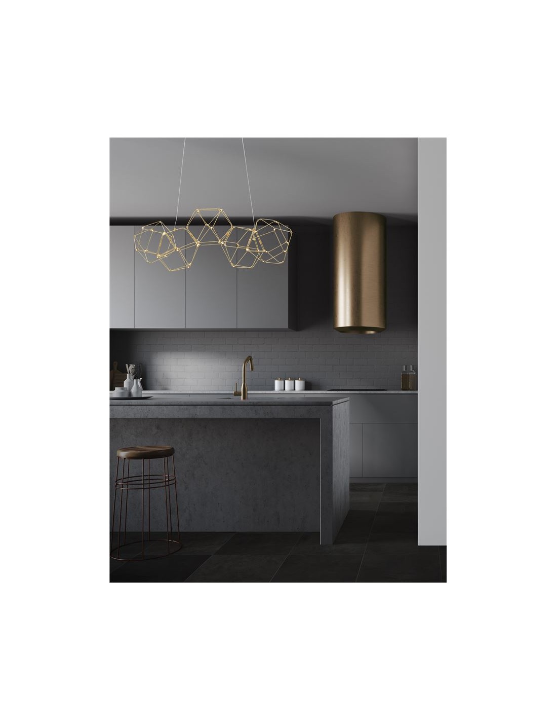 Lustra/Suspensie Led Interior NOVA LUCE, Nebula, 1822Lm, Metal auriu